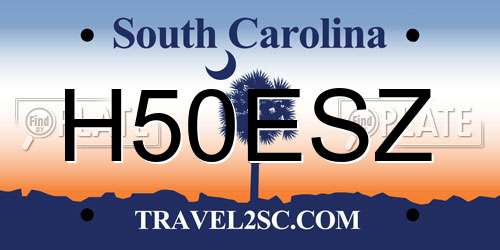 H50ESZ South Carolina License Plate