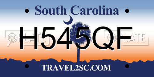 H545QF South Carolina License Plate