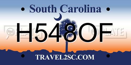 H548OF South Carolina License Plate