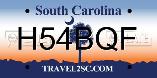 H54BQF South Carolina License Plate