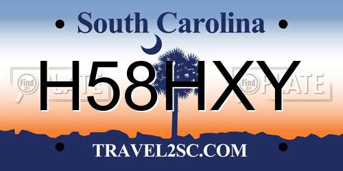 H58HXY South Carolina License Plate