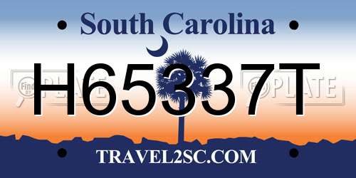 H65337T South Carolina License Plate