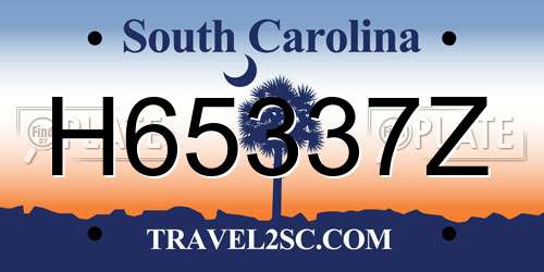 H65337Z South Carolina License Plate