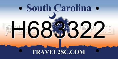 H683322 South Carolina License Plate