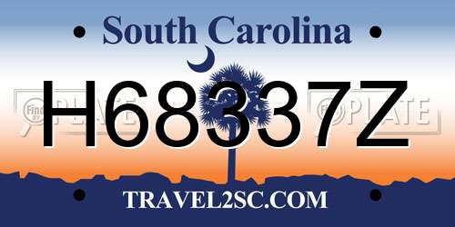 H68337Z South Carolina License Plate
