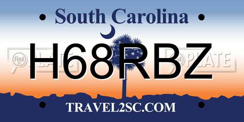 H68RBZ South Carolina License Plate