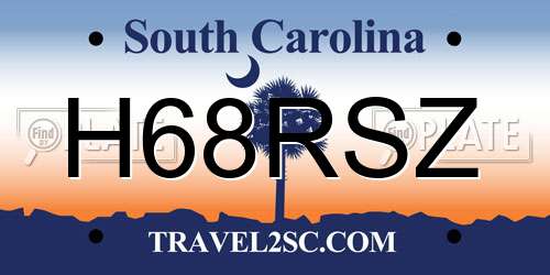 H68RSZ South Carolina License Plate