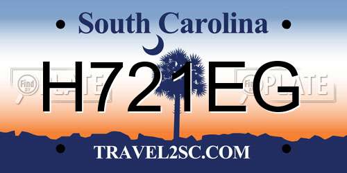 H721EG South Carolina License Plate