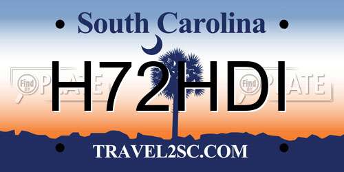 H72HDI South Carolina License Plate