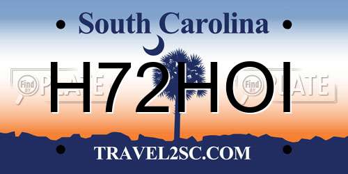 H72HOI South Carolina License Plate