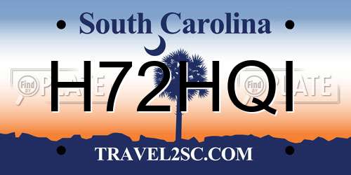 H72HQI South Carolina License Plate