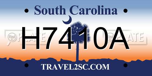H7410A South Carolina License Plate