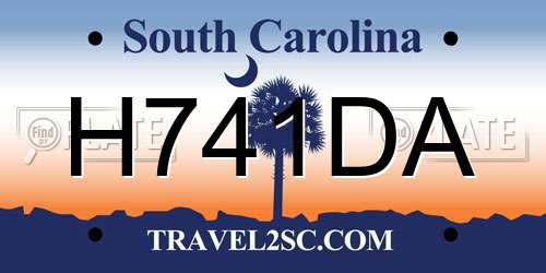 H741DA South Carolina License Plate
