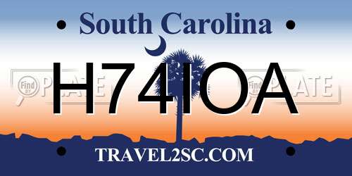 H74IOA South Carolina License Plate