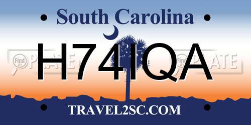 H74IQA South Carolina License Plate