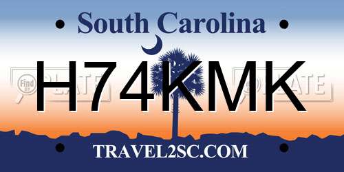 H74KMK South Carolina License Plate