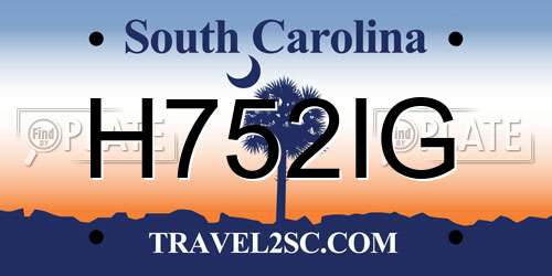 H752IG South Carolina License Plate