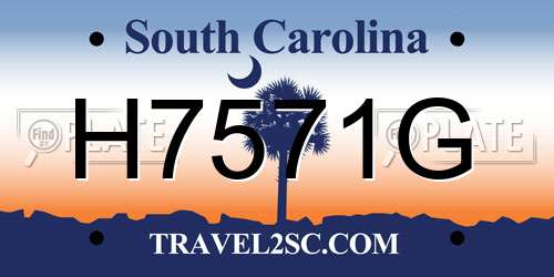 H7571G South Carolina License Plate