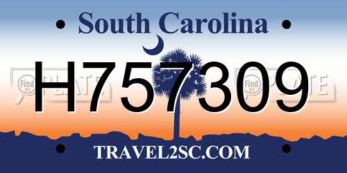 H757309 South Carolina License Plate