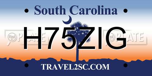 H75ZIG South Carolina License Plate