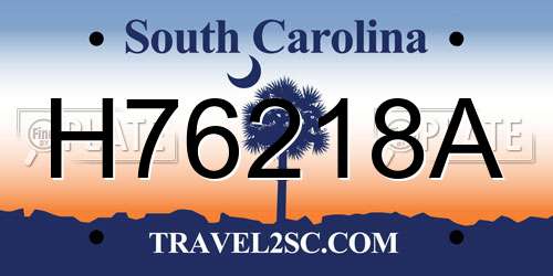 H76218A South Carolina License Plate