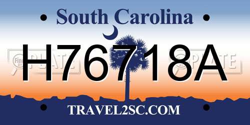 H76718A South Carolina License Plate