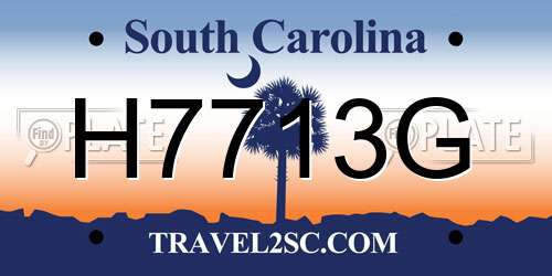 H7713G South Carolina License Plate