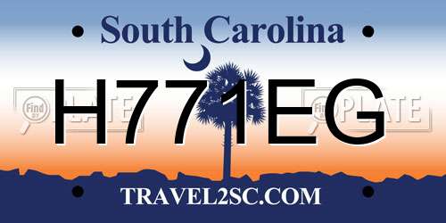 H771EG South Carolina License Plate