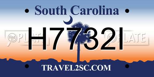 H7732I South Carolina License Plate