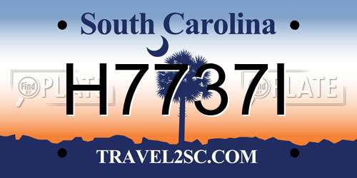 H7737I South Carolina License Plate