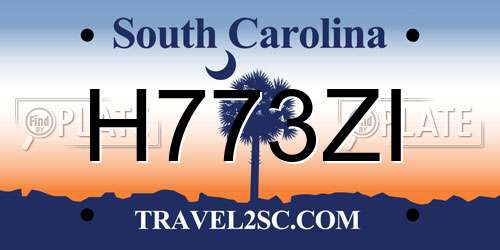 H773ZI South Carolina License Plate