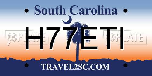 H77ETI South Carolina License Plate