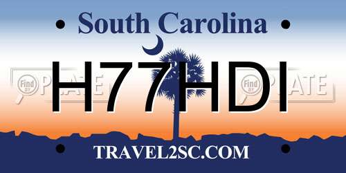 H77HDI South Carolina License Plate