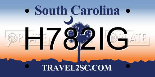 H782IG South Carolina License Plate