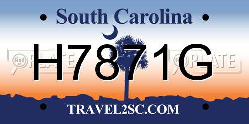 H7871G South Carolina License Plate