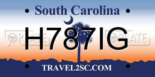 H787IG South Carolina License Plate
