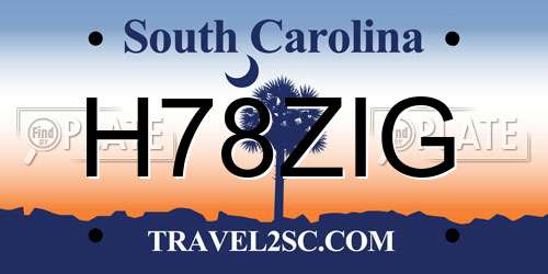 H78ZIG South Carolina License Plate