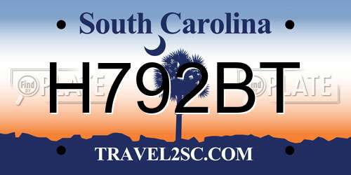 H792BT South Carolina License Plate