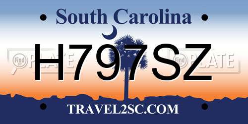 H797SZ South Carolina License Plate
