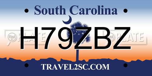 H79ZBZ South Carolina License Plate