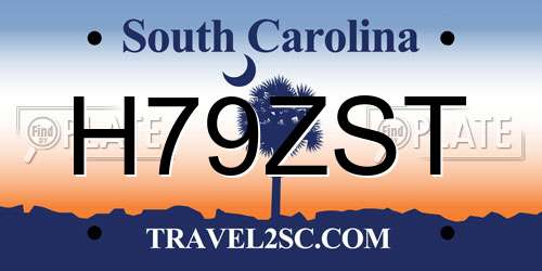 H79ZST South Carolina License Plate