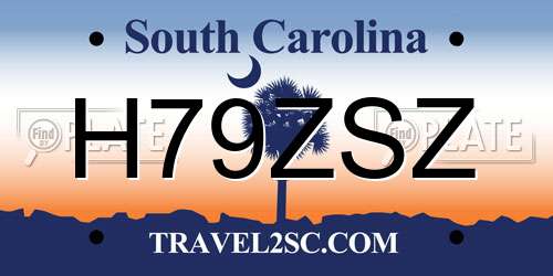 H79ZSZ South Carolina License Plate