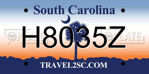 H8035Z South Carolina License Plate