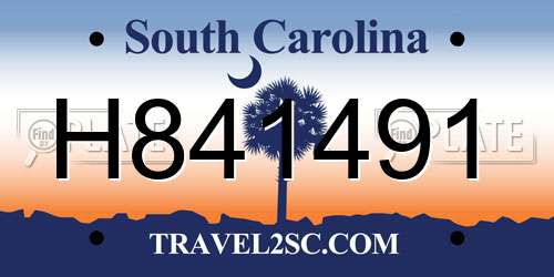 H841491 South Carolina License Plate