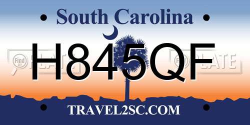 H845QF South Carolina License Plate
