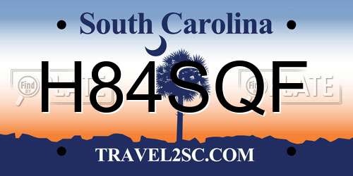 H84SQF South Carolina License Plate