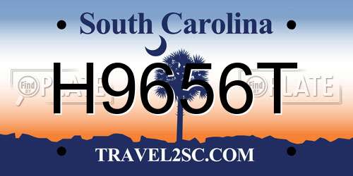 H9656T South Carolina License Plate