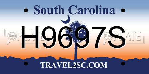 H9697S South Carolina License Plate