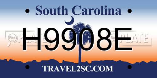 H9908E South Carolina License Plate