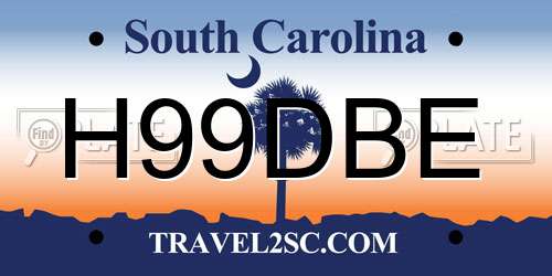 H99DBE South Carolina License Plate